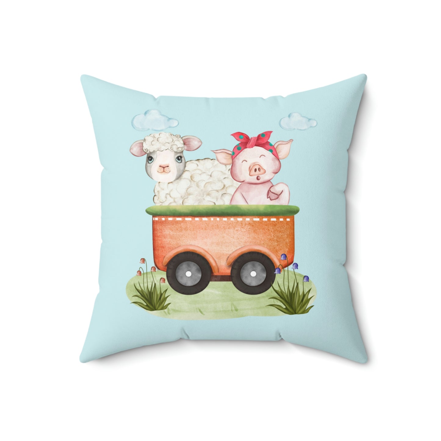 Barnyard Buddies Personalized Double Sided Faux Suede Square Pillow