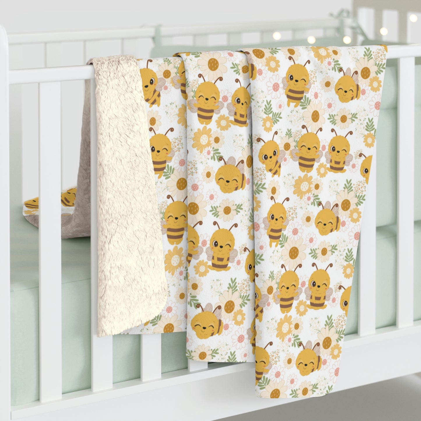 Busy Little Bees Personalized Super Soft Sherpa Fleece Blanket