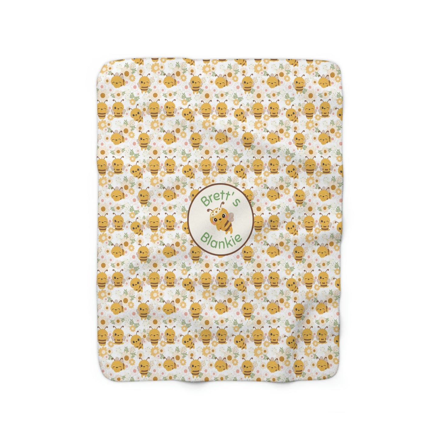 Busy Little Bees Personalized Super Soft Sherpa Fleece Blanket