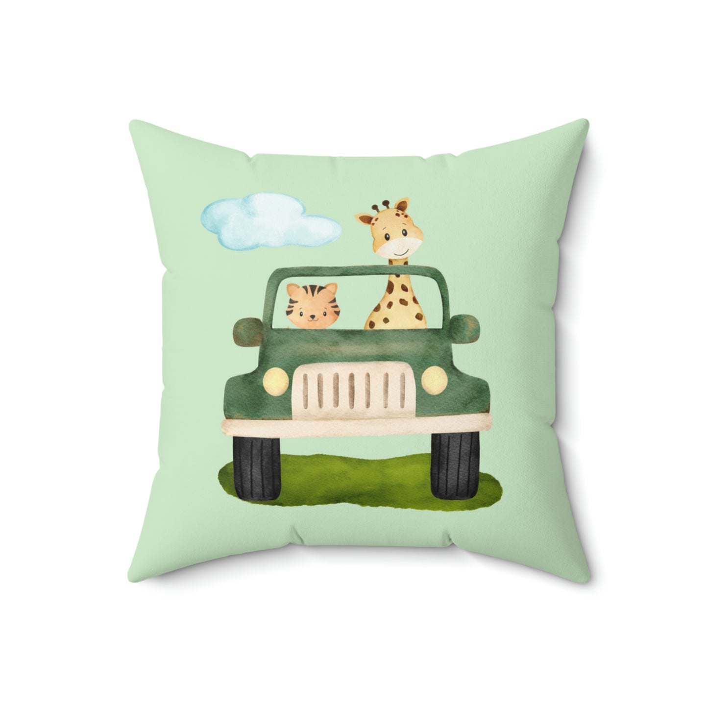 On Safari Personalized Double Sided Faux Suede Square Pillow